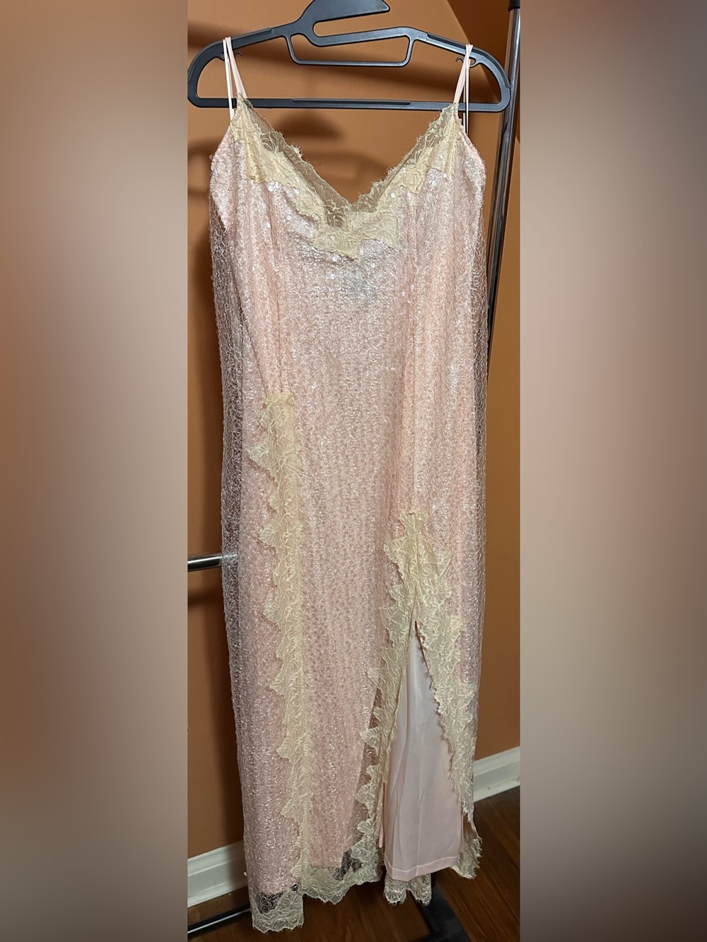 Vici Blush Pink Textured Slip Dress